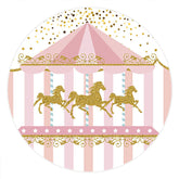 Cercle Or Glitter Carrousel Rose Anniversaire Toile de Fond